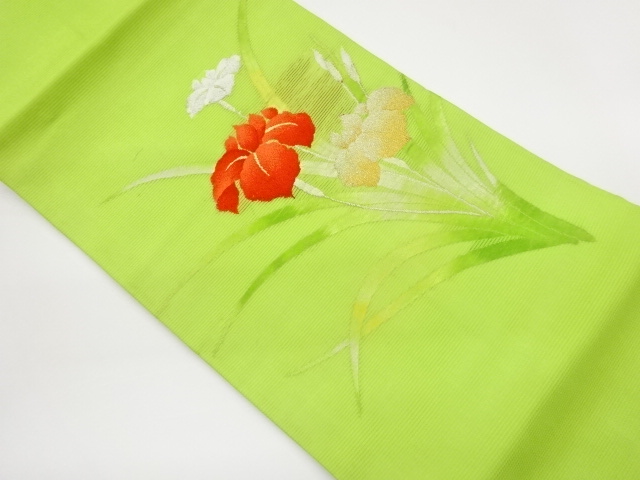 JAPANESE KIMONO / ROS IRIS PATTERN WEAVING NAGOYA OBI